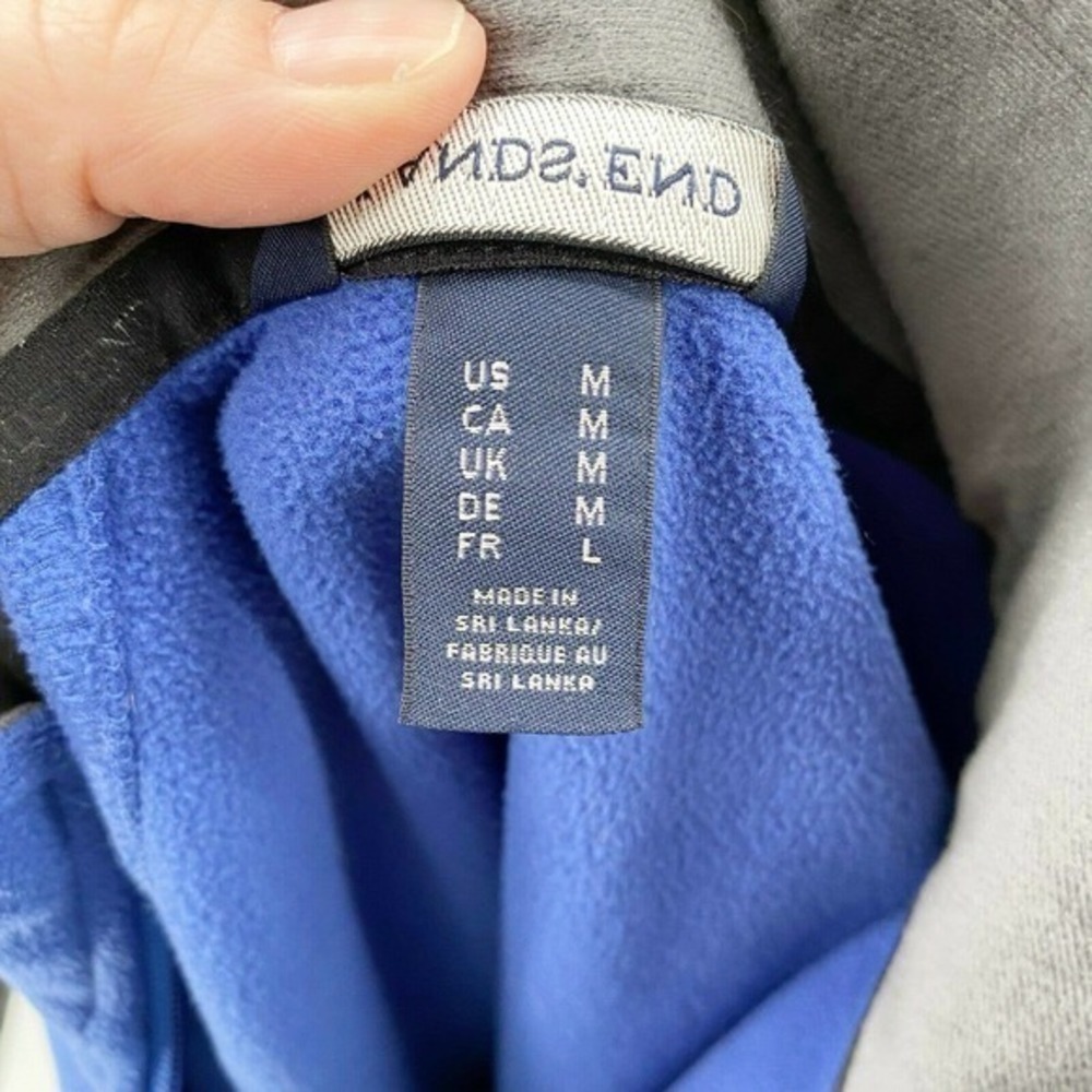 Lands End Women's Fleece Mid Weight Full Zip Jacket Blue Size M Zip Up Pockets - Picture 9 of 12